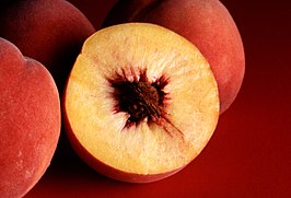 peach cut in half
